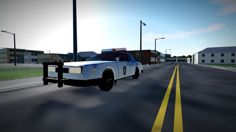 Jersey Shore patrol car on a town street
